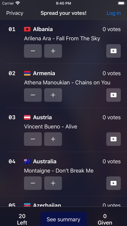 EuroScorer - Voting App