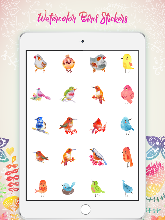 Watercolor Birds Art Stickers screenshot 3