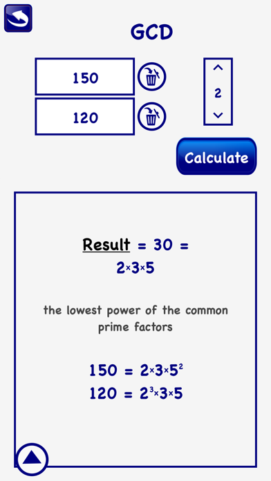 LCM GCD Prime Factor Math screenshot 2