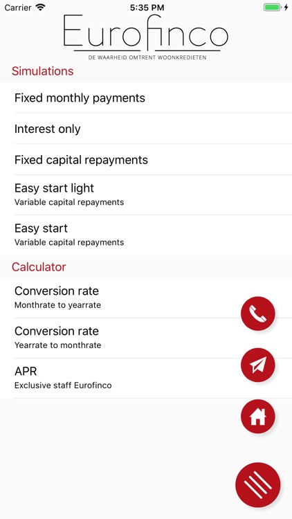 Lening simulatie Eurofinco