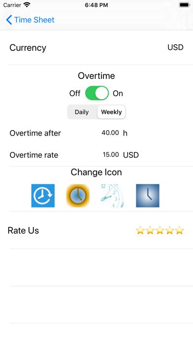 Work Hours Tracker Time Sheet screenshot 2