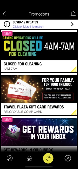 Choctaw rewards app account