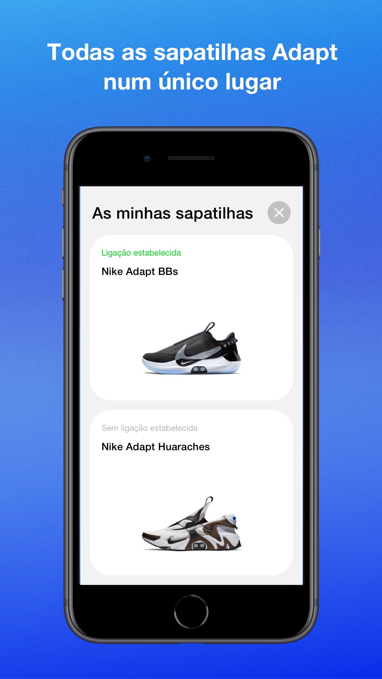 Screenshot do app Nike Adapt