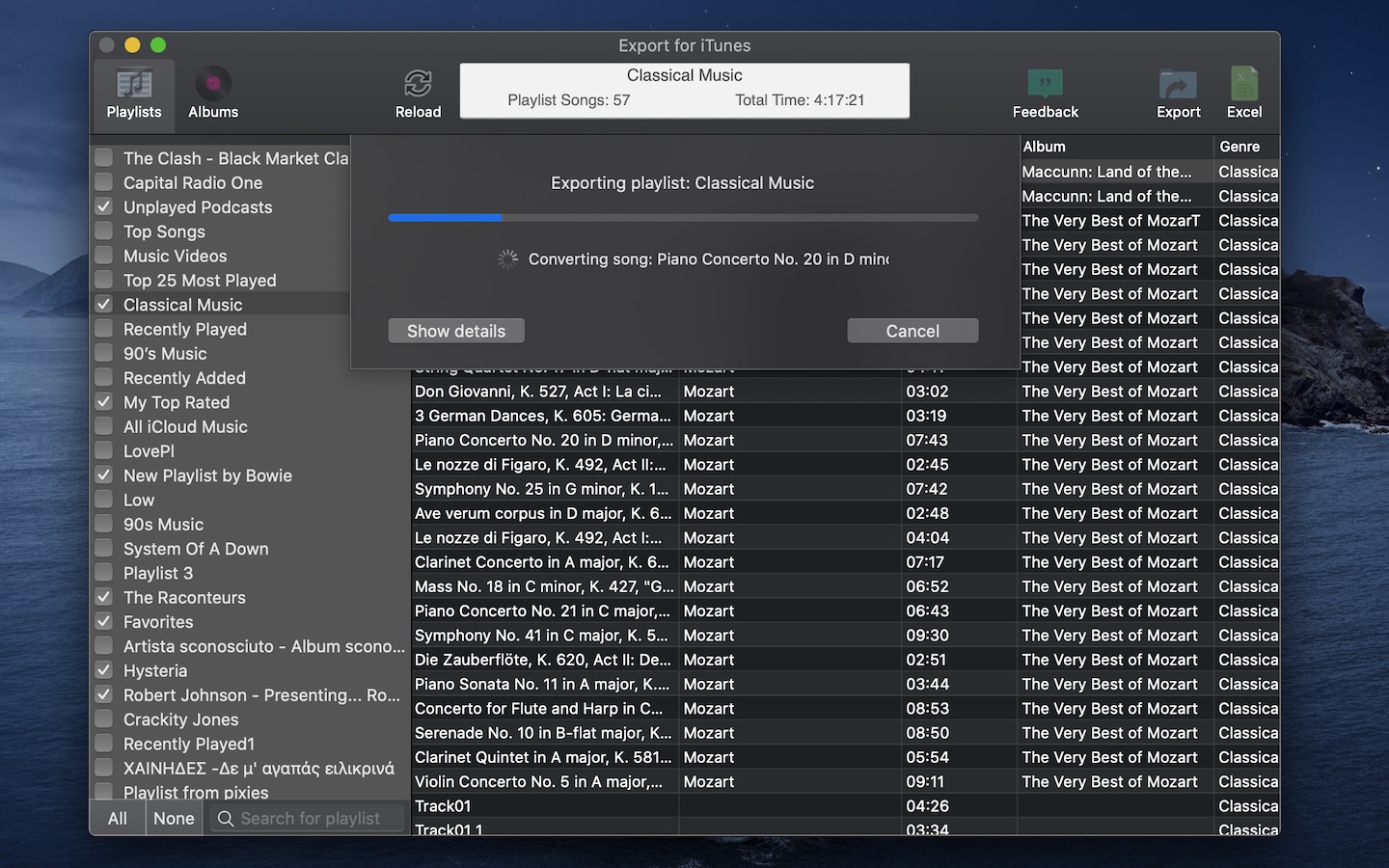 Screenshot do app Export for iTunes