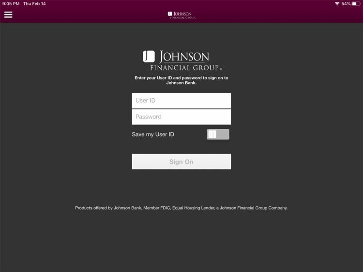 Johnson Bank for iPad