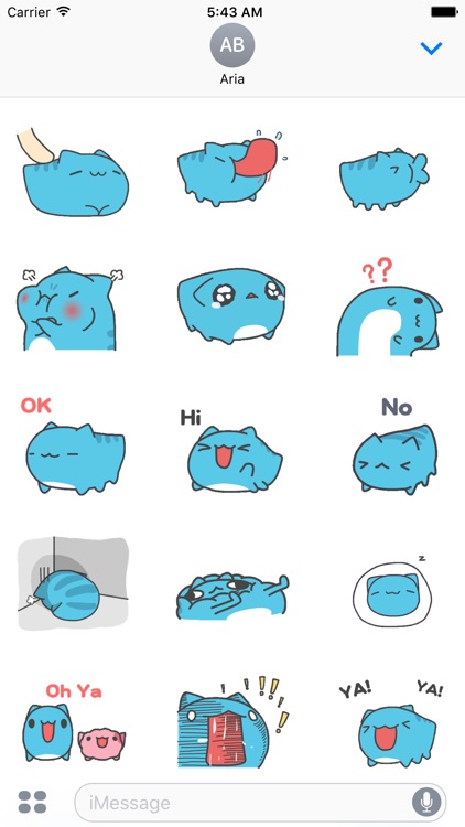 Animated Blue Cat MeowMoji