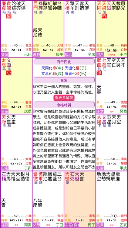 紫微斗數排盤