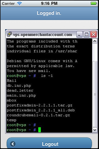 Remote command prompt - náhled