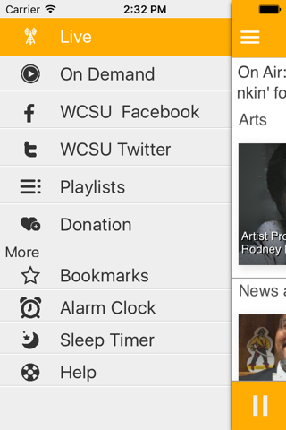WCSU Public Radio App - náhled