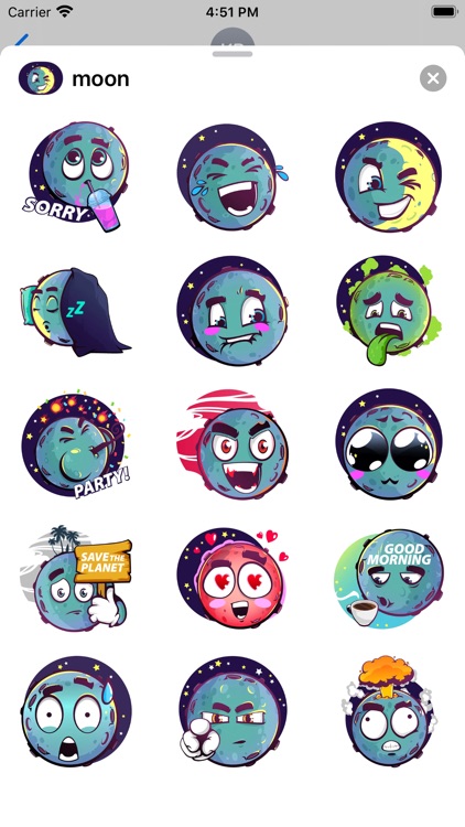 Moon stickers for iMessage