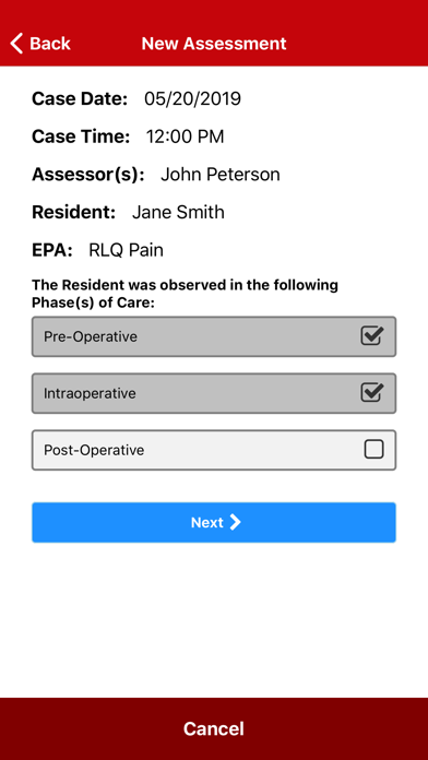 UW Surgery Resident Assessment screenshot 3