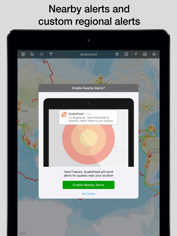 QuakeFeed Earthquake Alerts screenshot