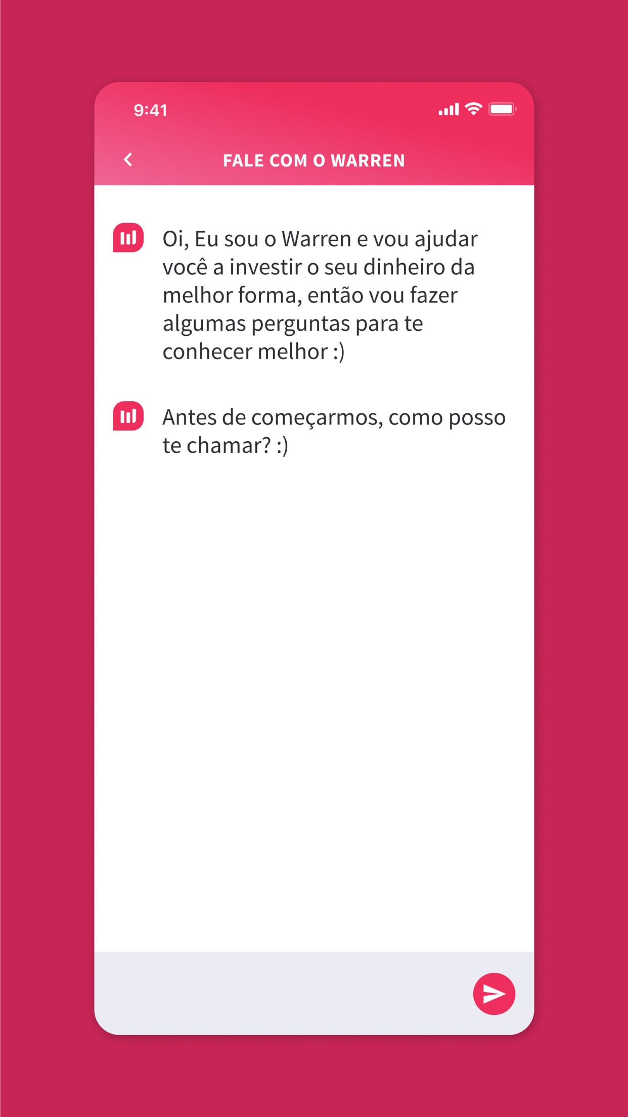 Screenshot do app Warren Brasil