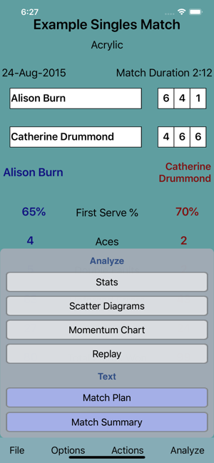 Tennis Match Charting Software