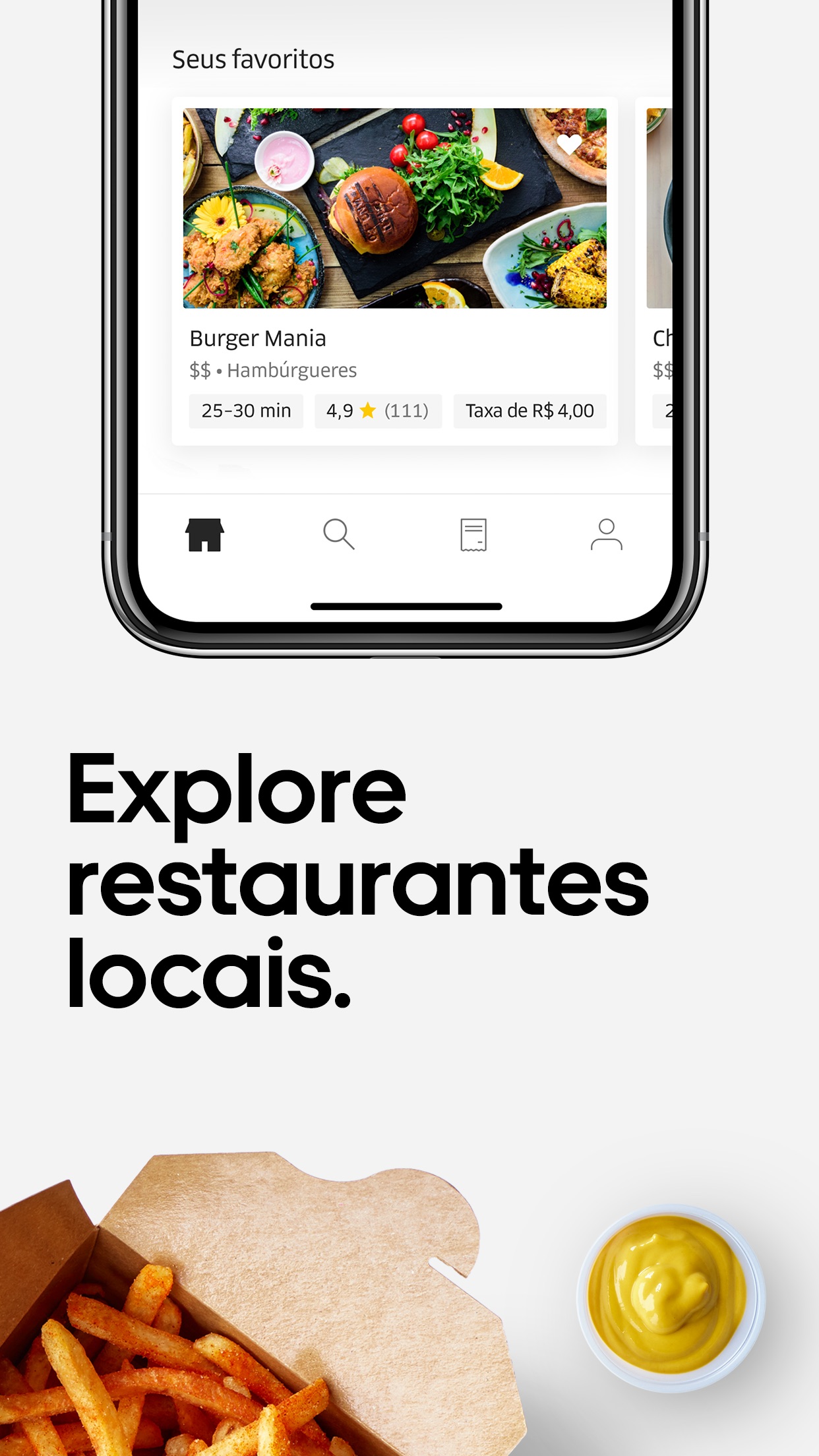 Screenshot do app Uber Eats: entrega de comida