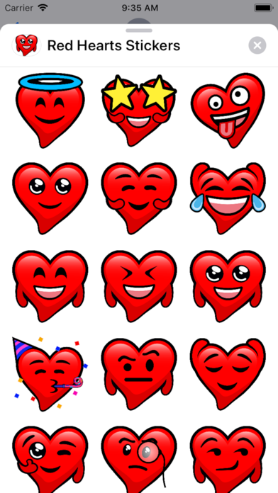 Red Hearts stickers screenshot 2