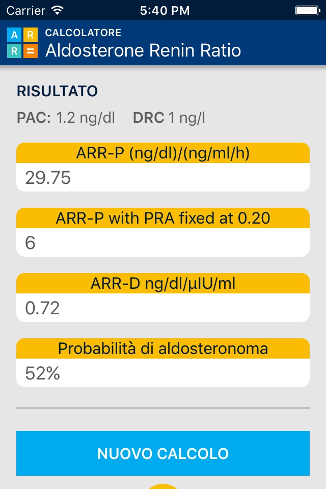 ARR (Aldosterone-Renin Ratio) screenshot 2