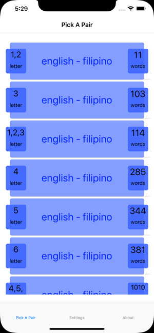 PickAPair Filipino - English