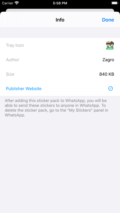 Zagro Stickers screenshot 2