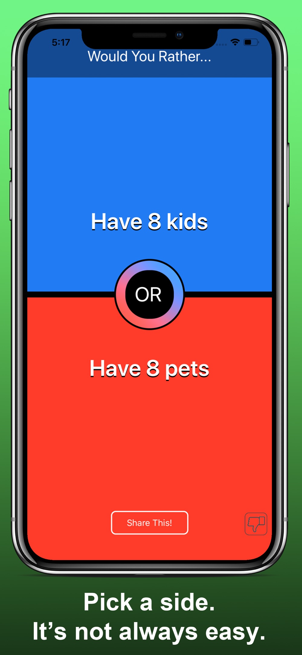 Conundrums – would you rather Cheat Codes