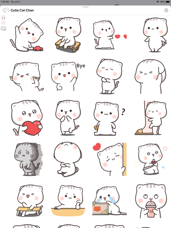 LINE Creators' Stickers - Cutie Cat-Chan four Example with GIF Animation