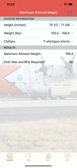 Game screenshot Coast Guard Fitness Calculator mod apk