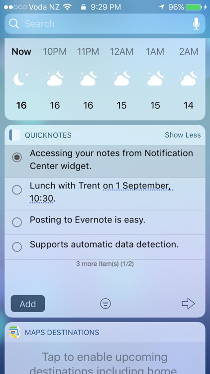 quick note widget