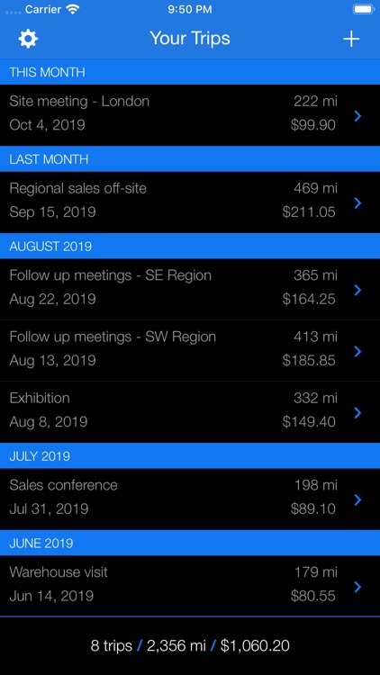 Business Trip Tracker