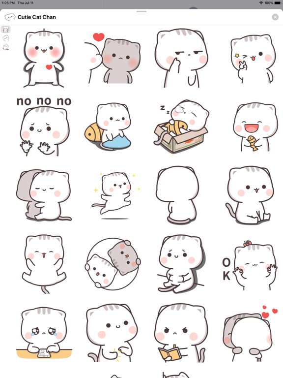 LINE Creators' Stickers - Cutie Cat-Chan four Example with GIF Animation