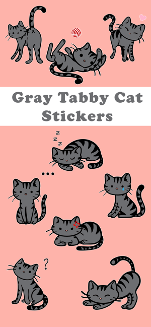 Gray Tabby Cat Stickers(圖1)-速報App