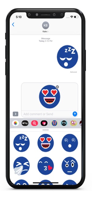 Blue Emojis Stickers(圖2)-速報App