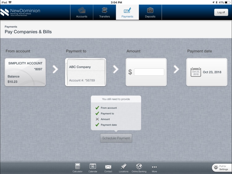 NewDominion Bank for the iPad screenshot-3