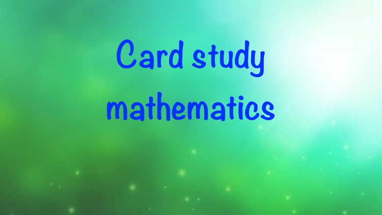 Card study mathematics