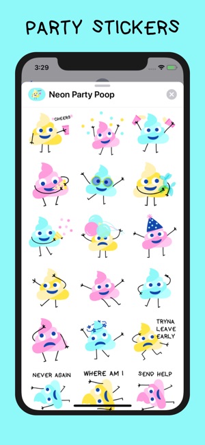 Neon Party Poop Stickers(圖2)-速報App