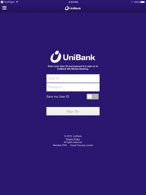 UniBank WA for iPad