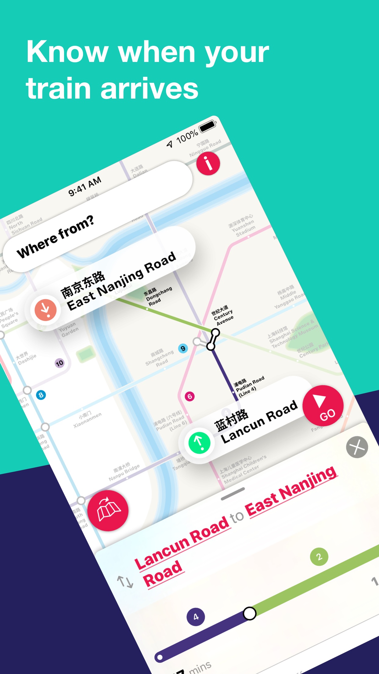 Screenshot do app Shanghai Metro Interactive Map