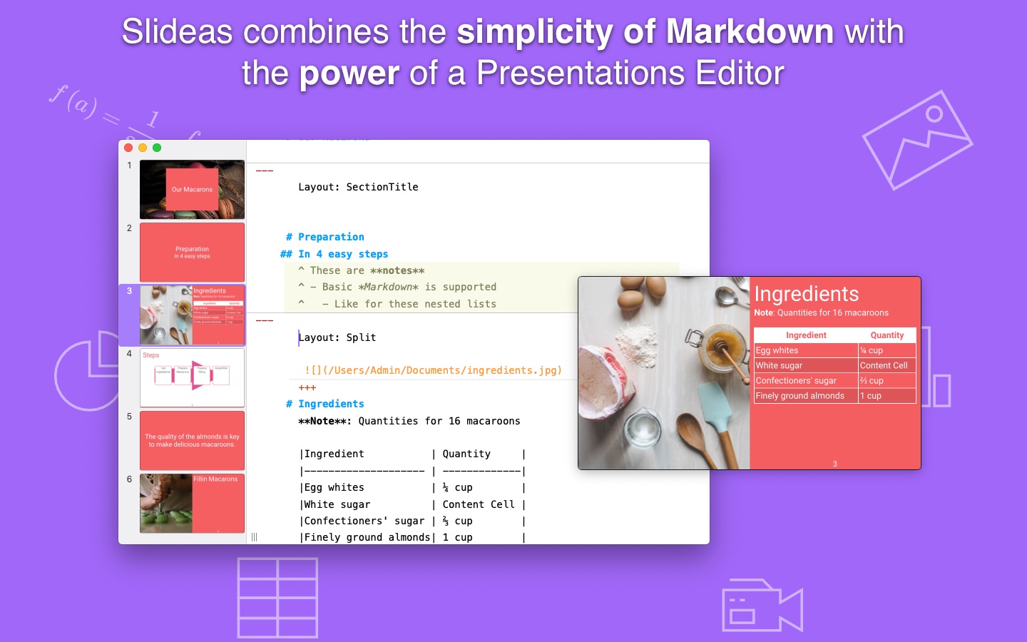 Screenshot do app Slideas- Markdown Presentation