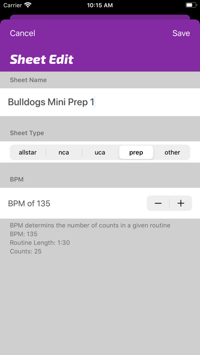 Screenshot #1 pour 8Count Sheet Creator/Manager