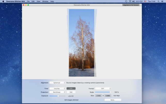 panorama stitching software for mac os x