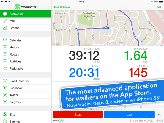 Walkmeter GPS - Walking Hiking Running Cycling Walk Tracking screenshot