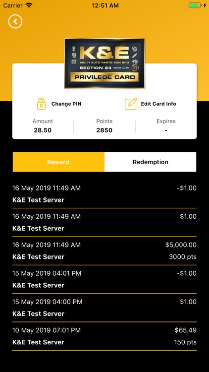 K & E PRIVILEGE CARD