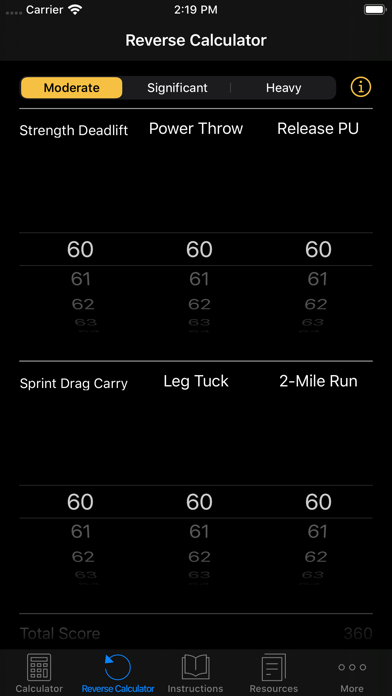 ACFT Calculator and Resources screenshot 2