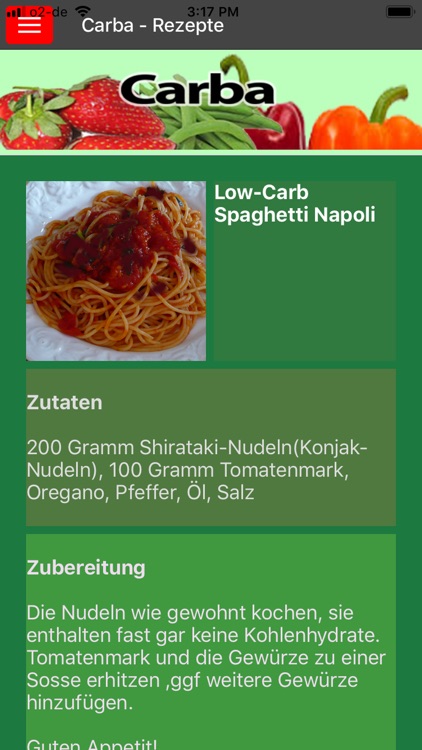 Carba LowCarb Foods Rezepte