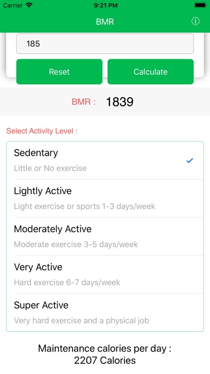 BMR - Calories Calculator screenshot-3