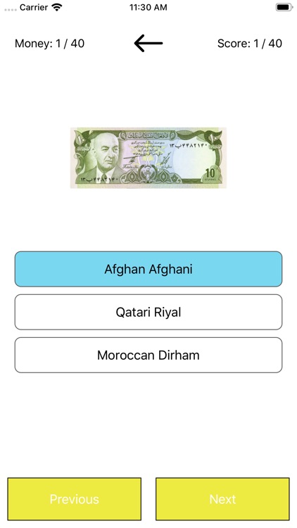 Paper currency quiz