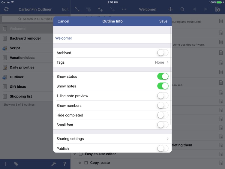 Outliner for iPad screenshot-3