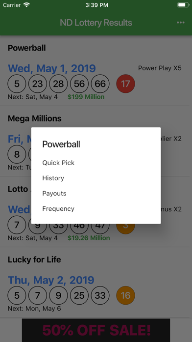 ND Lottery Results screenshot 2