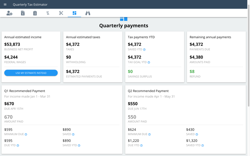 2019 Quarterly Tax Estimator screenshot 4