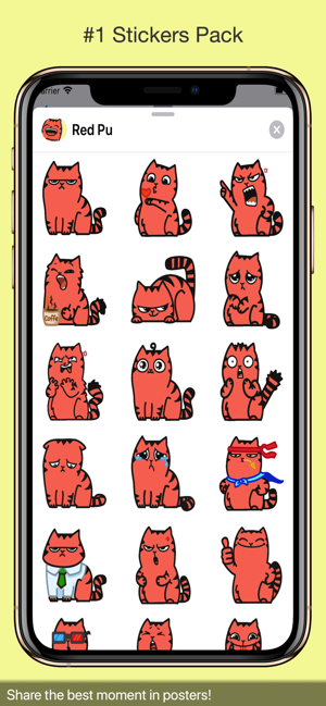 Red Pu The Amazing Cat Sticker(圖3)-速報App