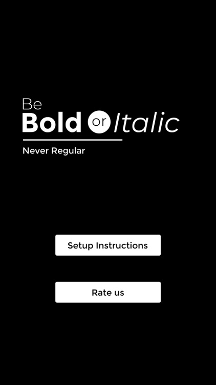 Bold or Italics